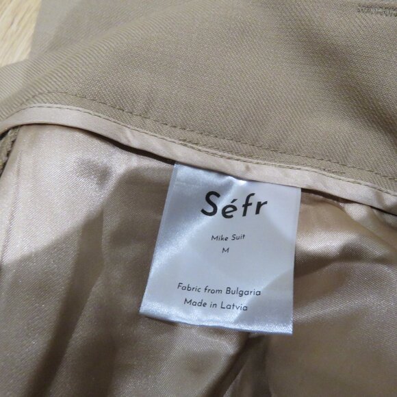 SEFR Mike Suit Trouser Pants in Beige Breeze Mod Neutral Minimal - Men's Size M - Picture 12 of 13
